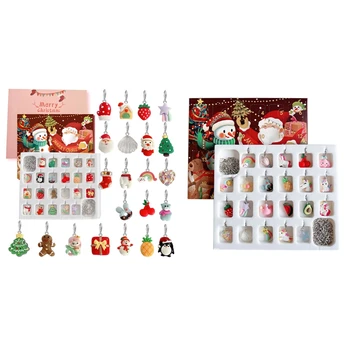 Crăciun Advent Calendar cu 24buc Pom de Crăciun Agățat Ornamente pentru Pom de Crăciun Decor de Vacanță