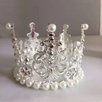 1buc Imitație Perla Coroanei Tort Fân Copt Decor Petrecere de Aniversare pentru Copii Tort Desert Accesorii de Nunta Elegant de Provizii