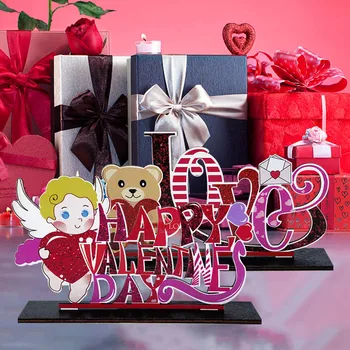 2023 Ziua Îndrăgostiților Semn de Lemn DIY Masă Desktop Lemn Placa pentru Acasă Căsătorie Nunta Cameră de Dragoste Cadou Cadouri Decoratiuni