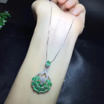 Hong Kong designer de cel mai nou design, natural colier de smarald, frumoase, prețioase, pietre semipretioase, argint 925