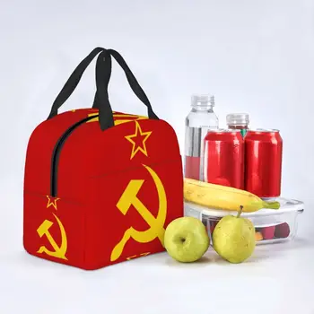 URSS Secera Ciocanul Sovietic rus Steag Portabil Cutii de Pranz Multifuncțional Cooler Termică Alimentare Izolate masa de Prânz Sac de Munca de Birou
