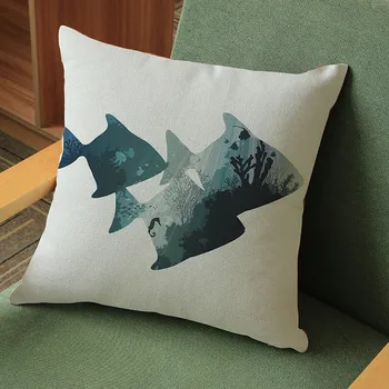 Pește marin Tema Lenjerie de pernă față de pernă stil Marin Imprima Acasă Decorative canapea scaun Scaun Pernă Cojines almofadas
