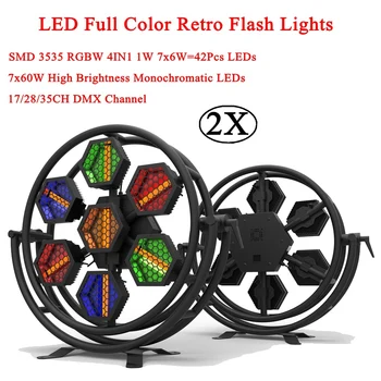 2 buc/Lot de Înaltă Luminozitate 500W cu LED Full Color Retro Lumini Flash 1600K Temperatura de Culoare Proiector de Sunet Lampa de Petrecere Muzica de Lumina