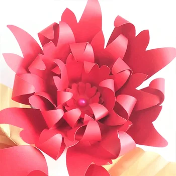 Manual Fișe de Trandafir Roșu DIY Hârtie Flori Frunze Stabilit Pentru Crăciun, Anul Nou Fundaluri Decoratiuni Pepinieră Tutoriale Video