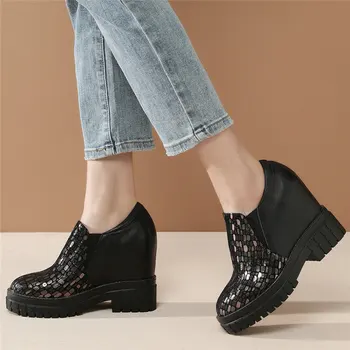 Nou Pantofi Oxfords Femei Dantela-Up Piele Naturala Cu Toc Glezna Cizme De Sex Feminin A Scăzut De Sus Rotund Toe Pompe De Platforma Pantofi Casual Pantofi