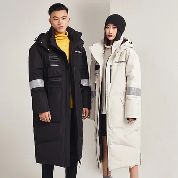 Jos jacheta barbati lungi de iarnă 2021 îngroșat versiunea coreeană a tendinței de tineret alb rață jos explozie iubitorii brand haina