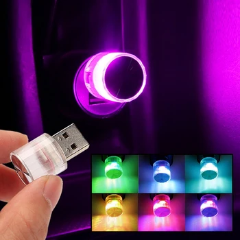 7 Culori Mini USB LED Lumina de Modelare Masina RV Lumină Ambientală Neon Interior Mufă USB Lampa Computer Mobil Putere Lumina de Noapte