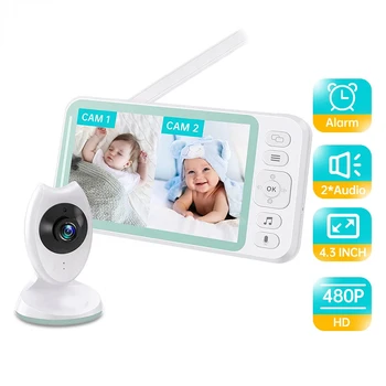4.3 inch Baby Monitor cu Camera Dadaca 2-split Screen Viziune de Noapte VOX Modul 2 Modul Audio de Monitorizare a Temperaturii