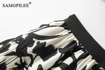 Stil coreean Fusta Pentru Femei Mid-lungime Șifon Florale Elastic Talie O-linie Talie Mare Fuste 2022 Moda de Vara 5XL