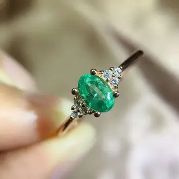 Propunerea inel Natural și Real smarald inel argint 925 bijuterii Fine Pentru bărbați sau femei