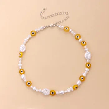 Boem Colorate deochi Margele Lanț Colier pentru Femei Neregulate Imitații de Perle Cravată Colier Handmade Bijuterii Cadou