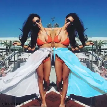 Femei Doamnelor Soldi Șifon Vrac Vacanță De Vară Pe Plajă, Costume De Baie Bikini Vara Pe Plaja Sarong Beachwear Acoperi Fuste
