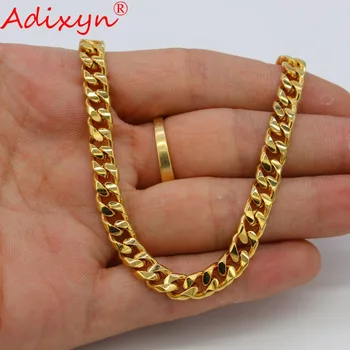 Adixyn Brand Clasic Lanțul de Bijuterii Pentru Bărbați la Modă 7mm Latime Culoare de Aur cravată Colier Stilul Hip-Hop Party Cadou N05074