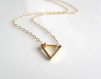 10 mic triunghi gol Geometrice hexagon farmecul colier pandantiv poligon simplu geometrie V forma Matematică colier bijuterii