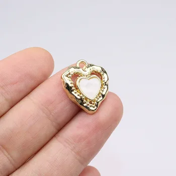 Eruifa 6pcs 16mm Inima Minunat Cu Plastic Lustruit Monede de Zinc din Aliaj Colier,Cercei Brățară Bijuterii DIY Manual 2 Culori