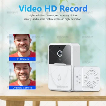 Interfon Wireless Soneria HD Vizuale la Distanță Doorhole Reîncărcabilă Auto Captura Video Talk Smart Wifi Bell Suport Schimbare de Voce