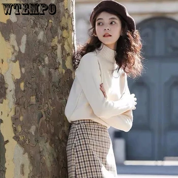 2022 Pulover Toamna Iarna Nou Student coreean Femei cu Maneci Lungi Tricotate Bottom Cămașă Pierde Toate-meci Bluza Femei