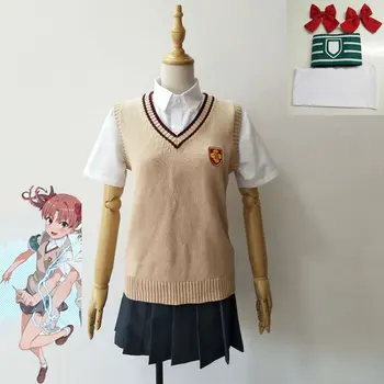 Misaka Mikoto Shirai Kuroko Costum HSIU Toaru Kagaku nu Railgun cosplay Fata Uniformă Școlară Trimite accesorii de par banderola
