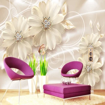 Foto personalizat Murale 3D Relief European de Bijuterii de Lux Flori Tapet pentru Dormitor, Camera de zi Canapea Fundal de Perete Decor Acasă