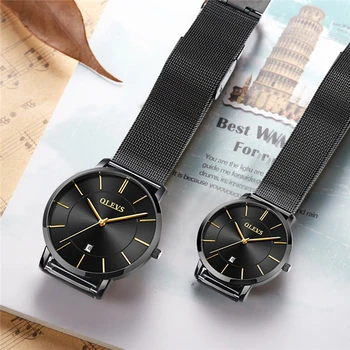 OLEVS 5869 S Ultra subțire Ceasuri pentru bărbați Impermeabil Cuarț ceas ochiurilor de plasă din oțel Inoxidabil ceas cu Calendar ceas
