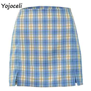 Yojoceli streetwear carouri o linie fusta jos femei fusta mini sexy primăvară