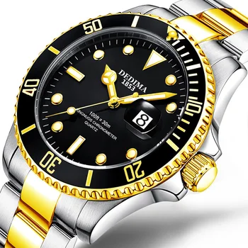 DEDIMA Design de Brand de Lux pentru Bărbați Ceasuri Cuarț Negru Ceas de Barbati din Oțel Inoxidabil rezistent la apa Afaceri Sport Mecanice Ceas