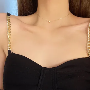 Noua Modă de Aur Simplu Minge de Metal Colier Moda Temperament Clavicula Lanț All-meci Pandantiv Bijuterii Trendy