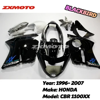 ZXMOTO Motocicleta Panou Caroserie Carenaj Complet Kit de caroserie din Plastic ABS se Potrivesc 1996 - 2007 HONDA Pasăre Neagră CBR 1100 XX CBR1100 Injecție