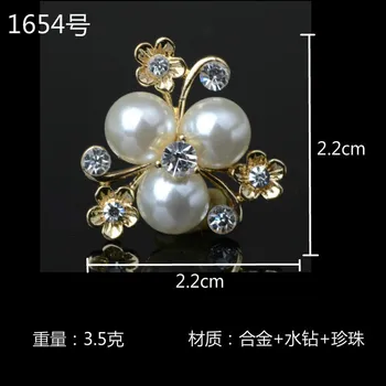 En-gros de 50pcs 22mm Aliaj de Culoare de Aur de Cristal Imitație Pearl Floare Farmec pentru Femei Moda Bijuterii Accesorii DIY