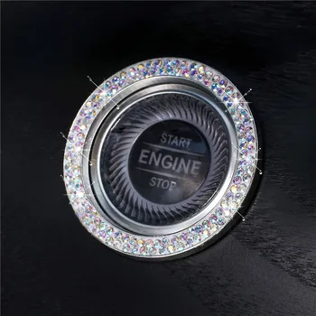 One-faceți clic pe Butonul Start Decor Inel Mână-set Cristal de Diamant Inel de Aprindere Autocolant Auto Interioare Accesorii Auto