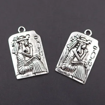 4buc Placat cu Argint Religioase Saint Tag-ul de Metal Pandantiv DIY Brățară Colier Bijuterii de Luare Meșteșuguri 35*22mm A1934