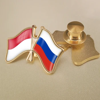 Federația rusă și Monaco Trecut Dublu Prietenie Steaguri insigne, Brosa Insigne