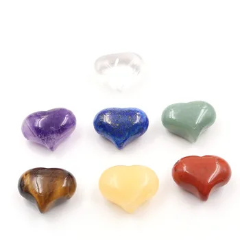 En-gros de 7 Buc mai Multe Culori Dragoste Inima Cuarț Piatră Pandantiv pentru Cadou de Ziua Îndrăgostiților Romantic Bijuterii