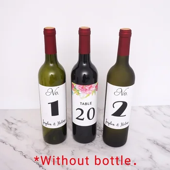 Sticla De Vin De Flori De Etichete Autocolante Personalizate, Ambalaje Personalizate Număr De Șampanie Decalcomanii Petrecere De Nunta De Decorare Favoruri