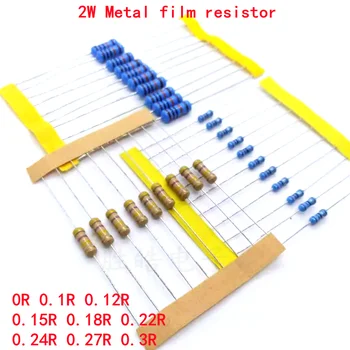 20buc 2W Metal film rezistor de 1% 0R 0.1 R 0.12 R 0.15 R 0.18 R 0.22 R 0.24 R 0.27 R 0.3 R 0 0.1 0.12 0.15 0.18 0.22 0.24 0.27 0.3 ohm