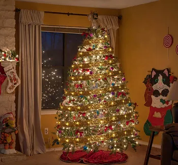 Crăciun Panglică Zână Lumina Decor de Crăciun DIY Arcuri Șir Lumina Ornamente pentru Pomul De Acasă 2022 Xmas Decor de Anul Nou Navidad
