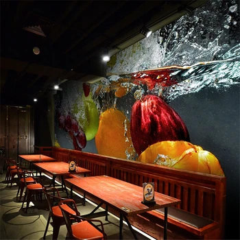 Beibehang Restaurant magazin de ceai cafe-bar petrecere a timpului Liber tapet de fundal murală personalizate de fructe 3D tapet de perete hârtie de papel de parede