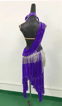 Latină Concurs de Dans Rochii de latino rochie de dans pentru femei, Rumba, Salsa Standard Costum Cu Sutien Tricou tub margele