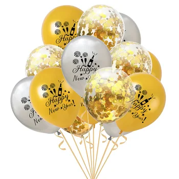 15 buc 12 țoli An Nou Fericit Gonflabile Balon cu Heliu Ziua Decor Petrecere Copii, Baloane Latex Consumabile Crăciun