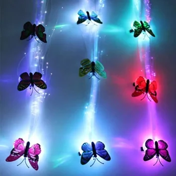 Strălucire Părului Panglica LED-uri Luminoase de Flori de Par Clip Aprinde Fluture Clip de Păr Bar Partidul Decor Consumabile Jucărie Strălucire În Întuneric