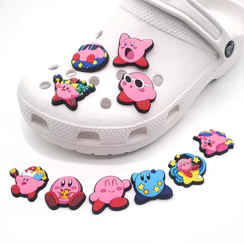 10buc Kawaii Roz JIBZ Farmece Pentru Copii Fete de Caractere din PVC Saboți de Pantofi Aceessories se Potrivesc Croc Sandale Decora Catarama Cadouri