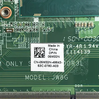 CN-05M32N 05M32N 5M32N Pentru DELL 5480 Laptop Placa de baza DAJW8GMB8C1 Cu SR23Y I5-5200U PROCESOR N15S-GM-S-A2 Complet de Lucru Bine