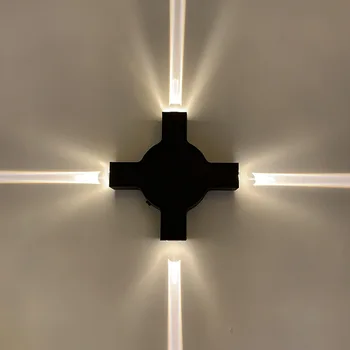Interior/Exterior 4W LED Tranșee de Perete corp de iluminat Crosslight Impermeabil Patio Star Lampa de Gradina Living Hotel Veranda