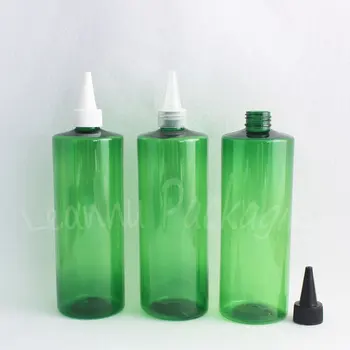 500ML Verde Sticla de Plastic a Subliniat Gura Pac , 500CC Gem / Lotiune Ambalaj de Sticlă , Gol Container Cosmetice ( 14 PC/Lot )