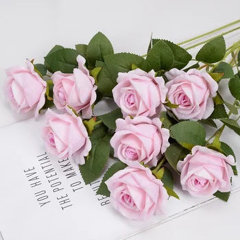 5Pcs Flori Artificiale de Mătase Rose Long Branch Buchet pentru Nunta Decor Acasă Fals Plante DIY Cununa Consumabile Accesorii