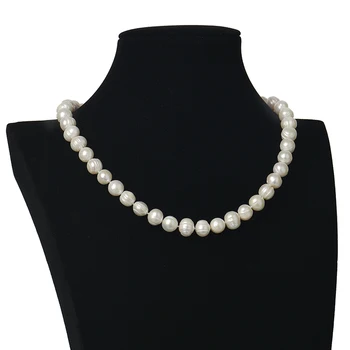 9-10 MM Colier de perle De fiecare Șirag de mărgele de compoziție Cu cereale se adaugă alb Lăptos unic Colier Clasic