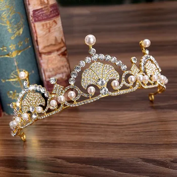 Prințesa, în formă de Coajă Pearl Stras Coroana de Mireasă Bentita Frizură Accesorii de Nunta, Accesorii de Par pentru Femei