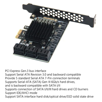 SATA, PCIE 1X Adaptor 6/10 Porturi PCIE X4 X8 X16 la 6Gbps SATA 3.0 Interfață Rata Riser Card de Expansiune de Calculator Convertor 6Gbps