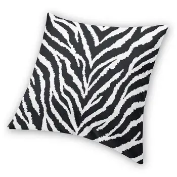 Negru Și Alb de Blana de Zebra Print Acoperă Pernă Canapea Decor Tropical Animal Sălbatic din Piele Square Arunca Perna 40x40
