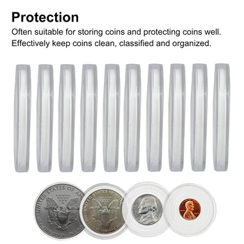 10buc 35mm Plastic Clar Rotund Monedă Titularul Capsula Protector Cutie pentru Colectare de Monede Cazul Cutie de Depozitare bijuterii organizator